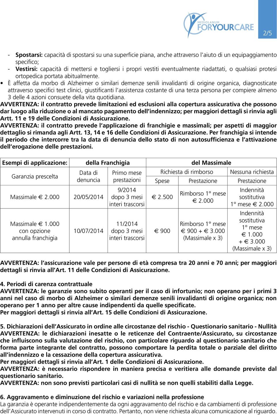 è affetta da morbo di Alzheimer o similari demenze senili invalidanti di origine organica, diagnosticate attraverso specifici test clinici, giustificanti l assistenza costante di una terza persona