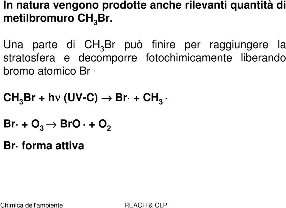 Una parte di CH 3 Br può finire per raggiungere la stratosfera e