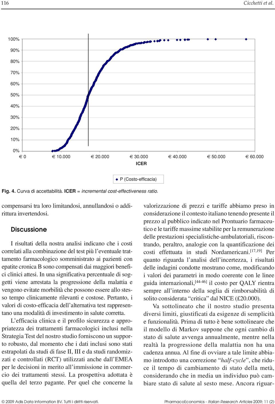 Discussione I risultati della nostra analisi indicano che i costi correlati alla combinazione del test più l eventuale trattamento farmacologico somministrato ai pazienti con epatite cronica B sono