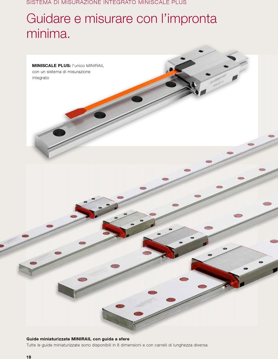 MINISCALE PLUS: l unico MINIRAIL con un sistema di misurazione integrato