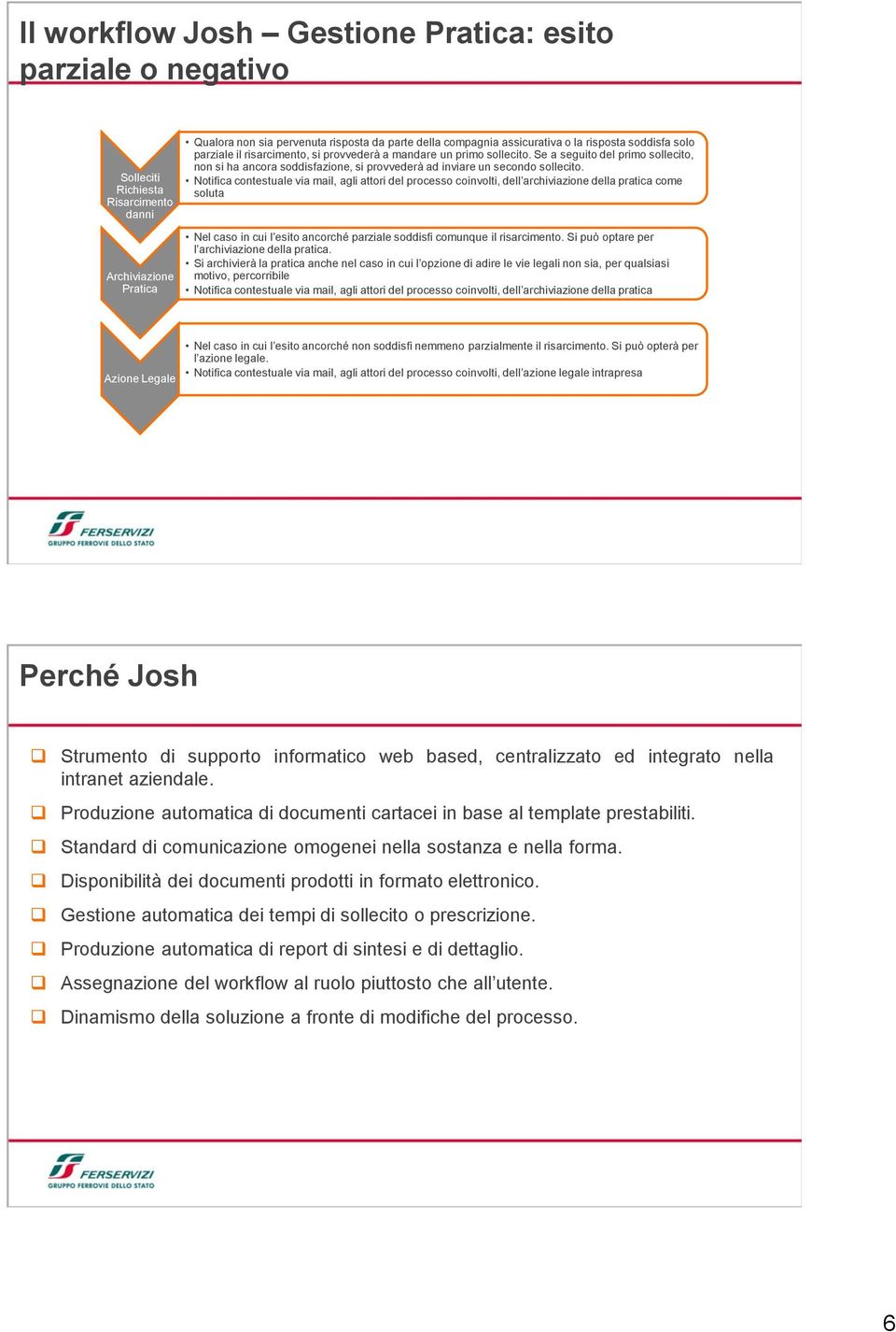 Notifica contestuale via mail, agli attori del processo coinvolti, dell archiviazione della pratica come soluta Nel caso in cui l esito ancorché parziale soddisfi comunque il risarcimento.