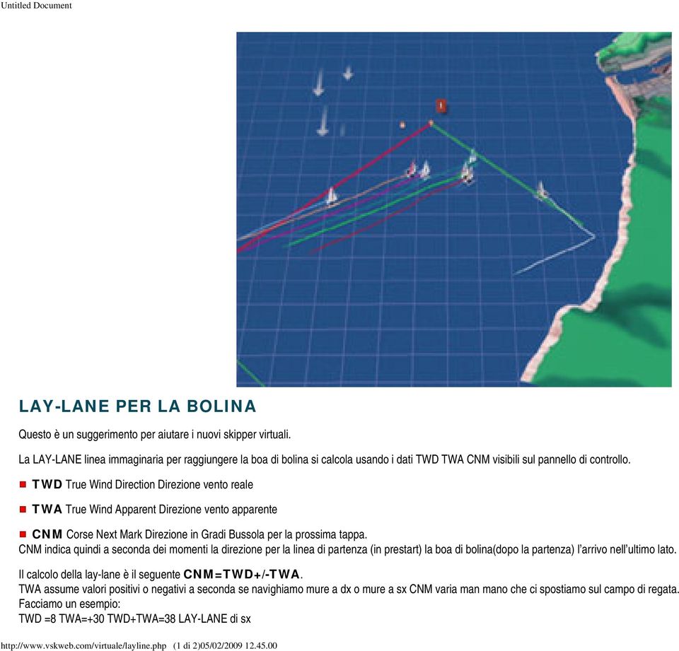 TWD True Wind Direction Direzione vento reale TWA True Wind Apparent Direzione vento apparente CNM Corse Next Mark Direzione in Gradi Bussola per la prossima tappa.