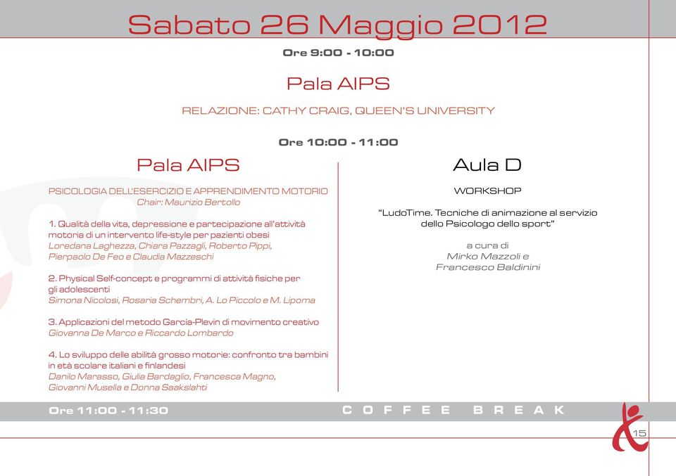 Mazzeschi 2. Physical Self-concept e programmi di attività fisiche per gli adolescenti Simona Nicolosi, Rosaria Schembri, A. Lo Piccolo e M. Lipoma WORKSHOP LudoTime.