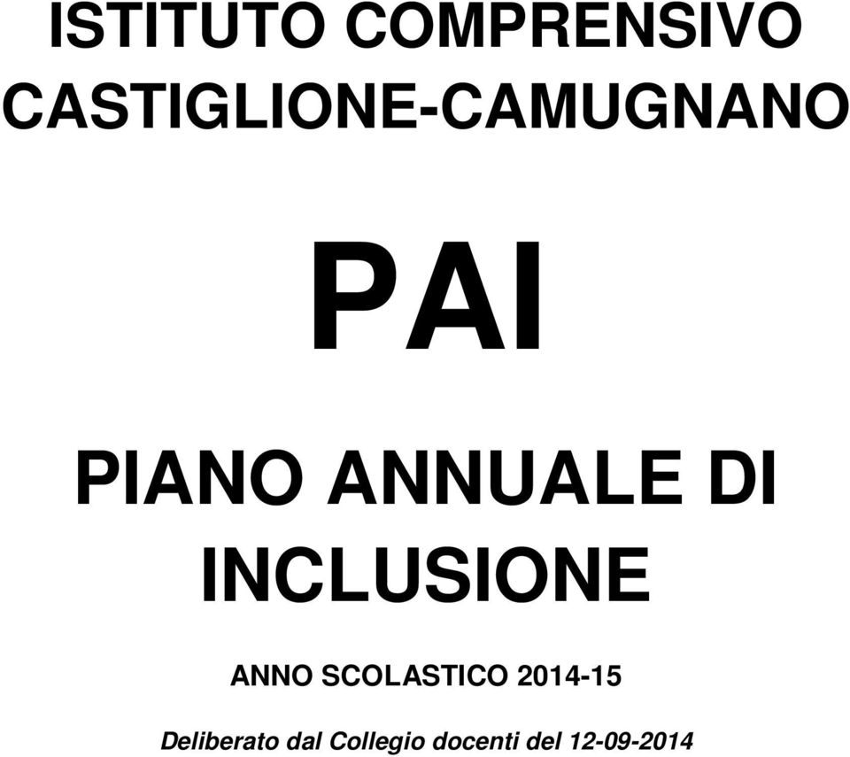 ANNUALE DI INCLUSIONE ANNO