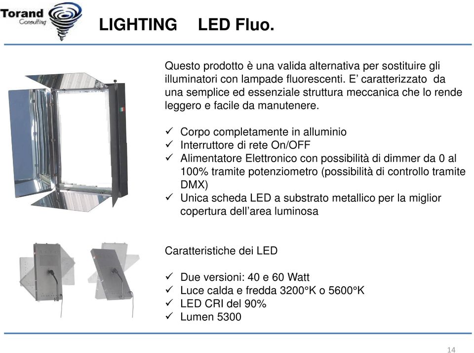 Corpo completamente in alluminio Interruttore di rete On/OFF Alimentatore Elettronico con possibilità di dimmer da 0 al 100% tramite potenziometro