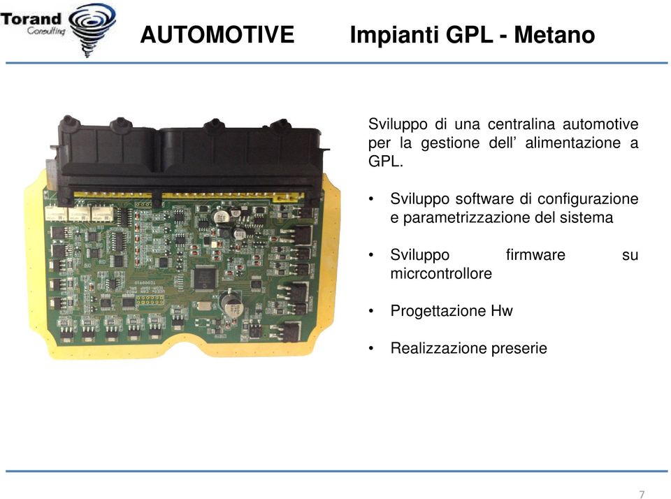 Sviluppo software di configurazione e parametrizzazione del