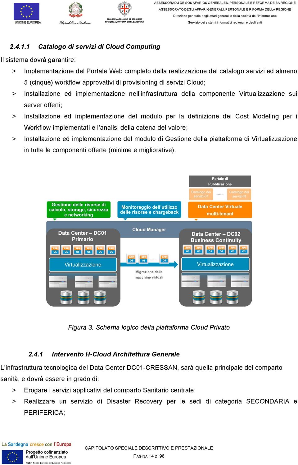 provisioning di servizi Cloud; > Installazione ed implementazione nell infrastruttura della componente Virtualizzazione sui server offerti; > Installazione ed implementazione del modulo per la