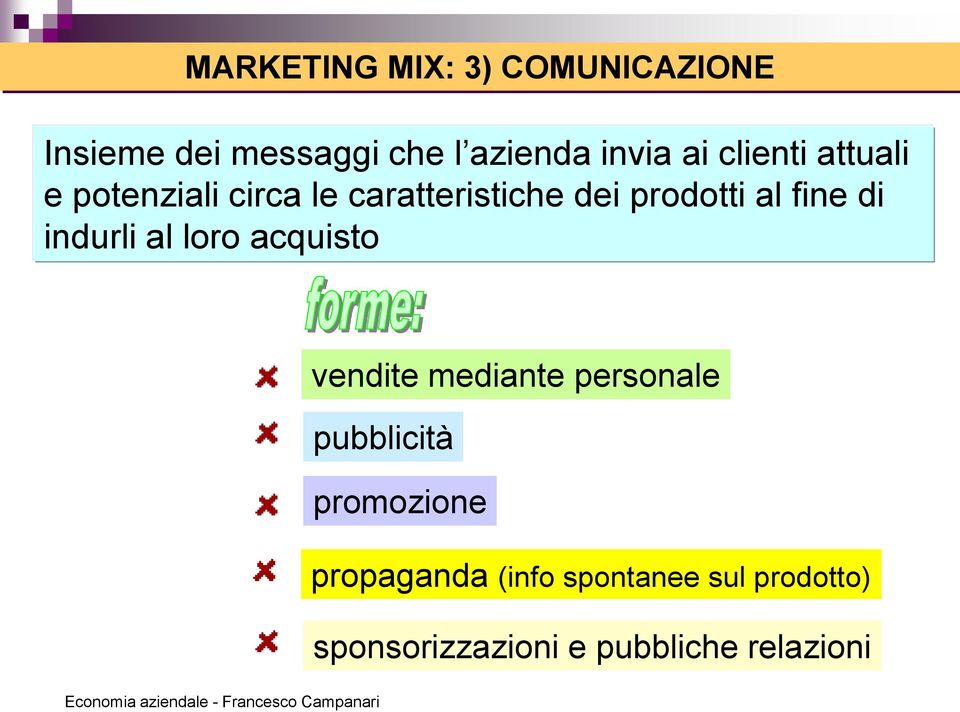 di indurli al loro acquisto vendite mediante personale pubblicità promozione