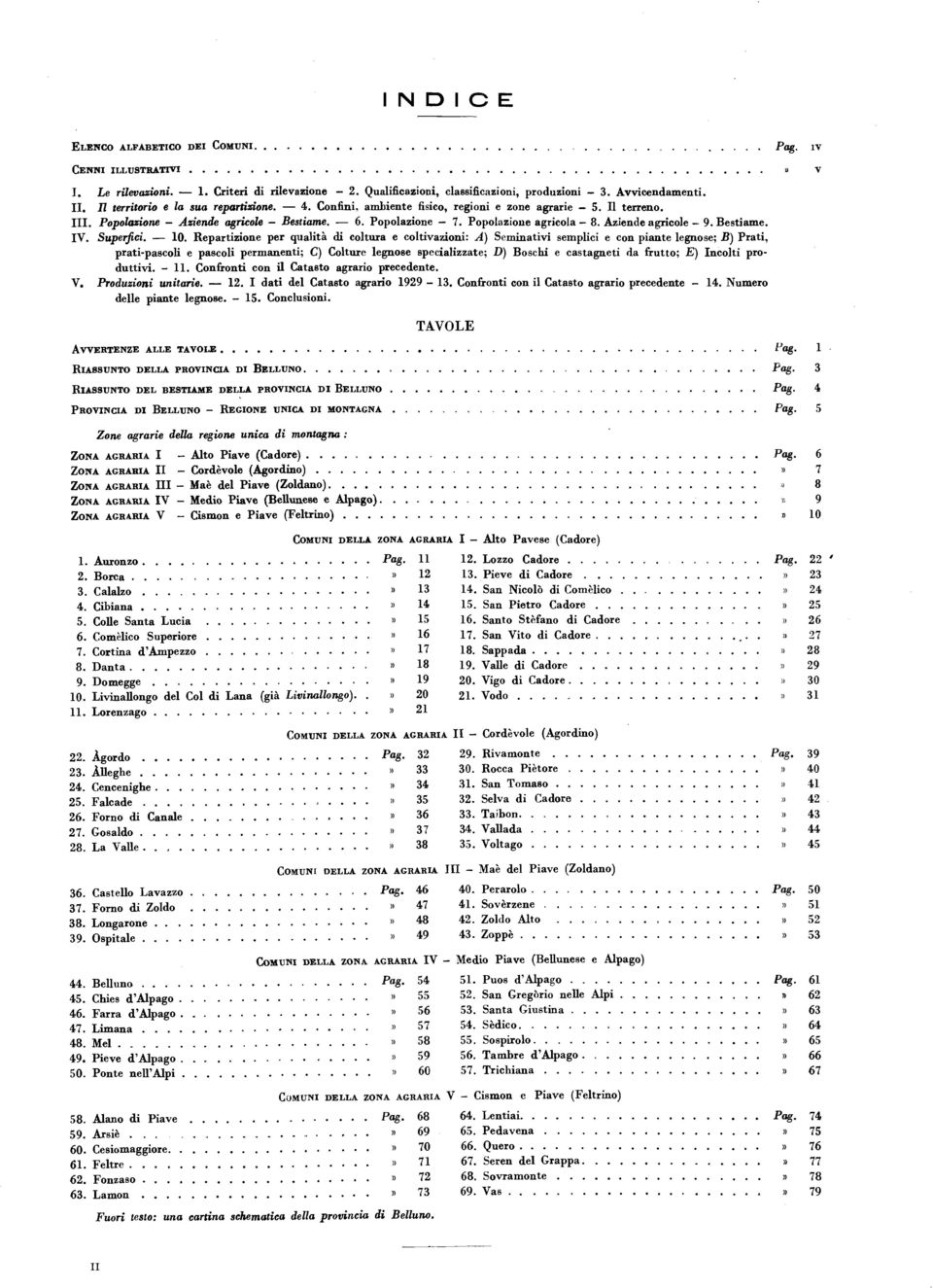 Repartizione per quaità di cotura e cotivazioni: A) Seminativi sempici e con piante egnose; B) Prati pratipascoi e pascoi permanenti; C) Coture egnose speciaizzate; D) Boschi e castagneti da frutto;