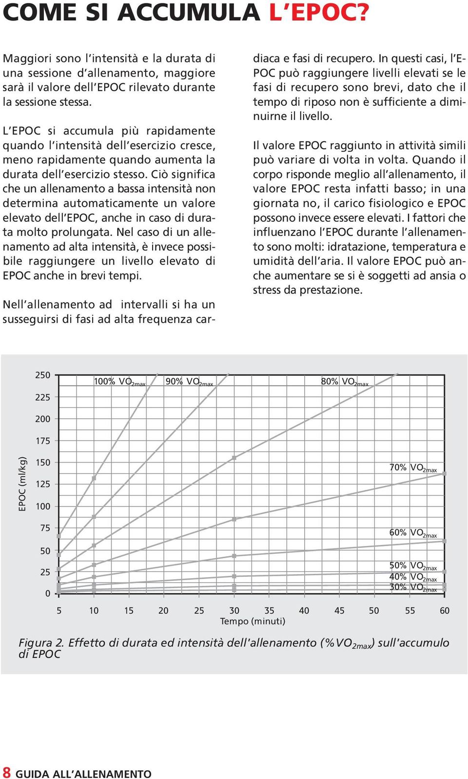 Ciò significa che un allenamento a bassa intensità non determina automaticamente un valore elevato dell EPOC, anche in caso di durata molto prolungata.