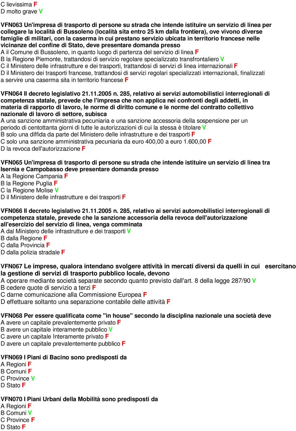 Comune di Bussoleno, in quanto luogo di partenza del servizio di linea F B la Regione Piemonte, trattandosi di servizio regolare specializzato transfrontaliero V C il Ministero delle infrastrutture e