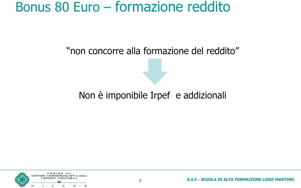 formazione del reddito Non