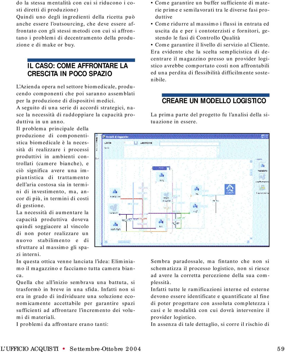 IL CASO: COME AFFRONTARE LA CRESCITA IN POCO SPAZIO L Azienda opera nel settore biomedicale, producendo componenti che poi saranno assemblati per la produzione di dispositivi medici.