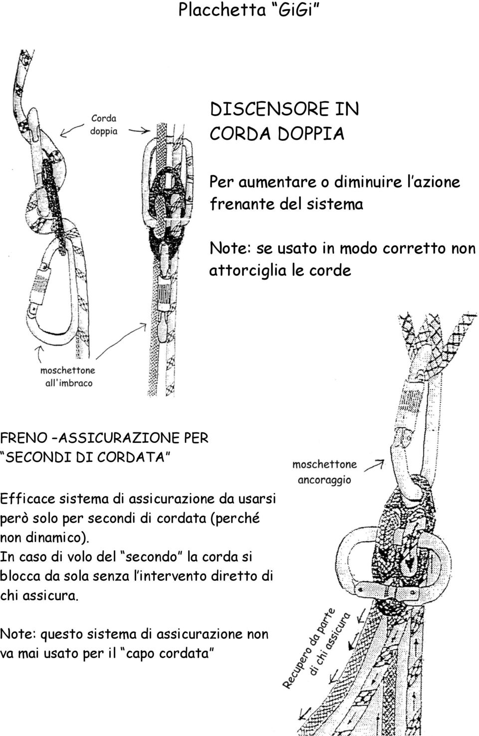 da usarsi però solo per secondi di cordata (perché non dinamico).