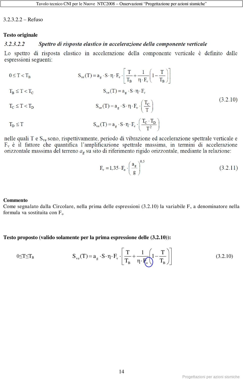 10) la variabile F v a denominatore nella formula va sostituita con F o