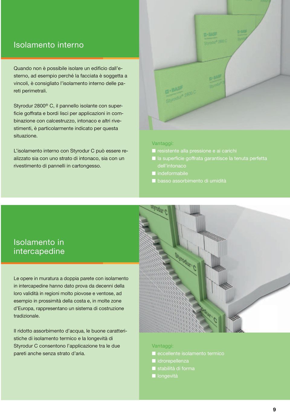 situazione. L isolamento interno con Styrodur C può essere realizzato sia con uno strato di intonaco, sia con un rivestimento di pannelli in cartongesso.