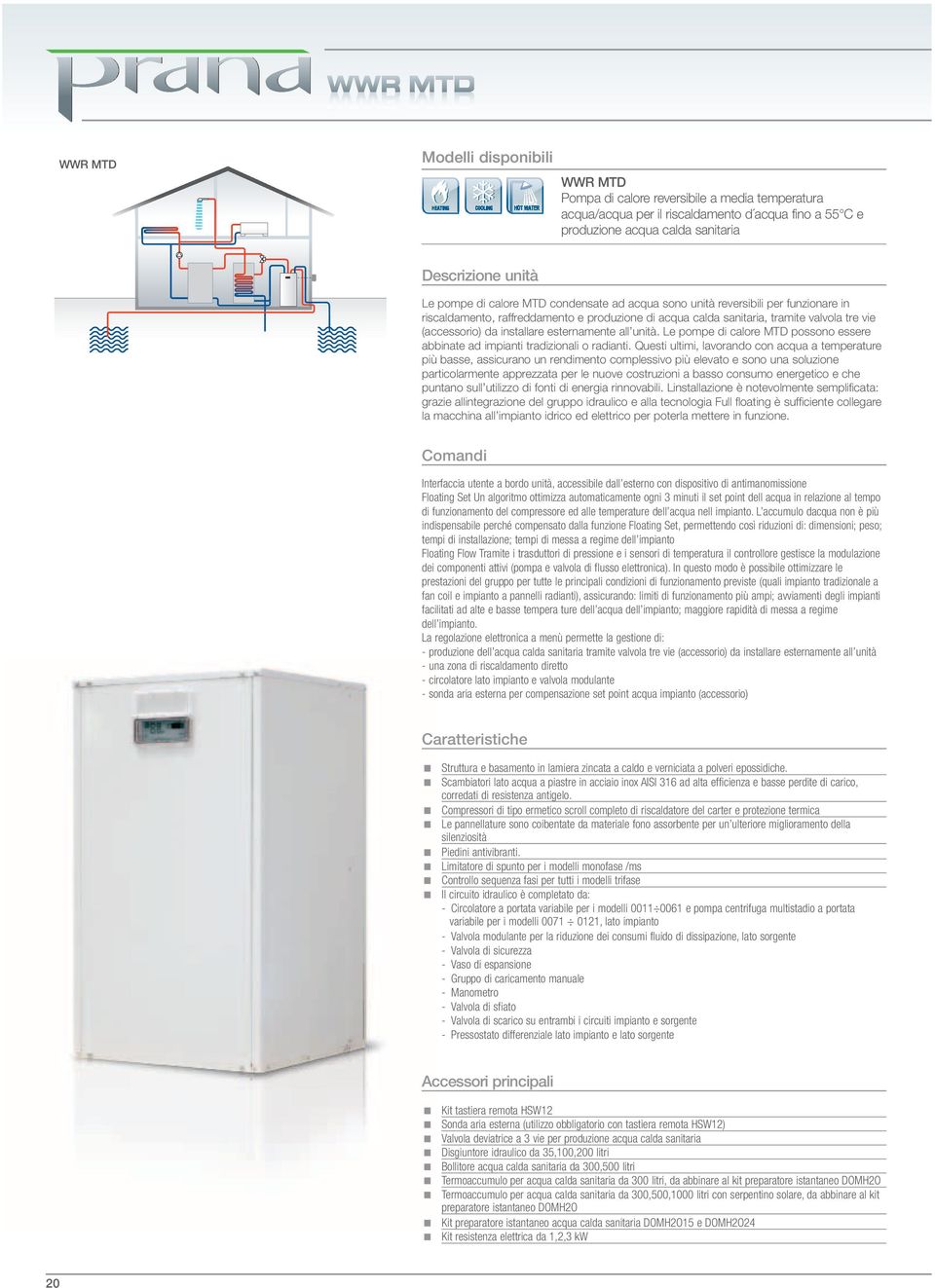 esternamente all unità. Le pompe di calore MTD possono essere abbinate ad impianti tradizionali o radianti.