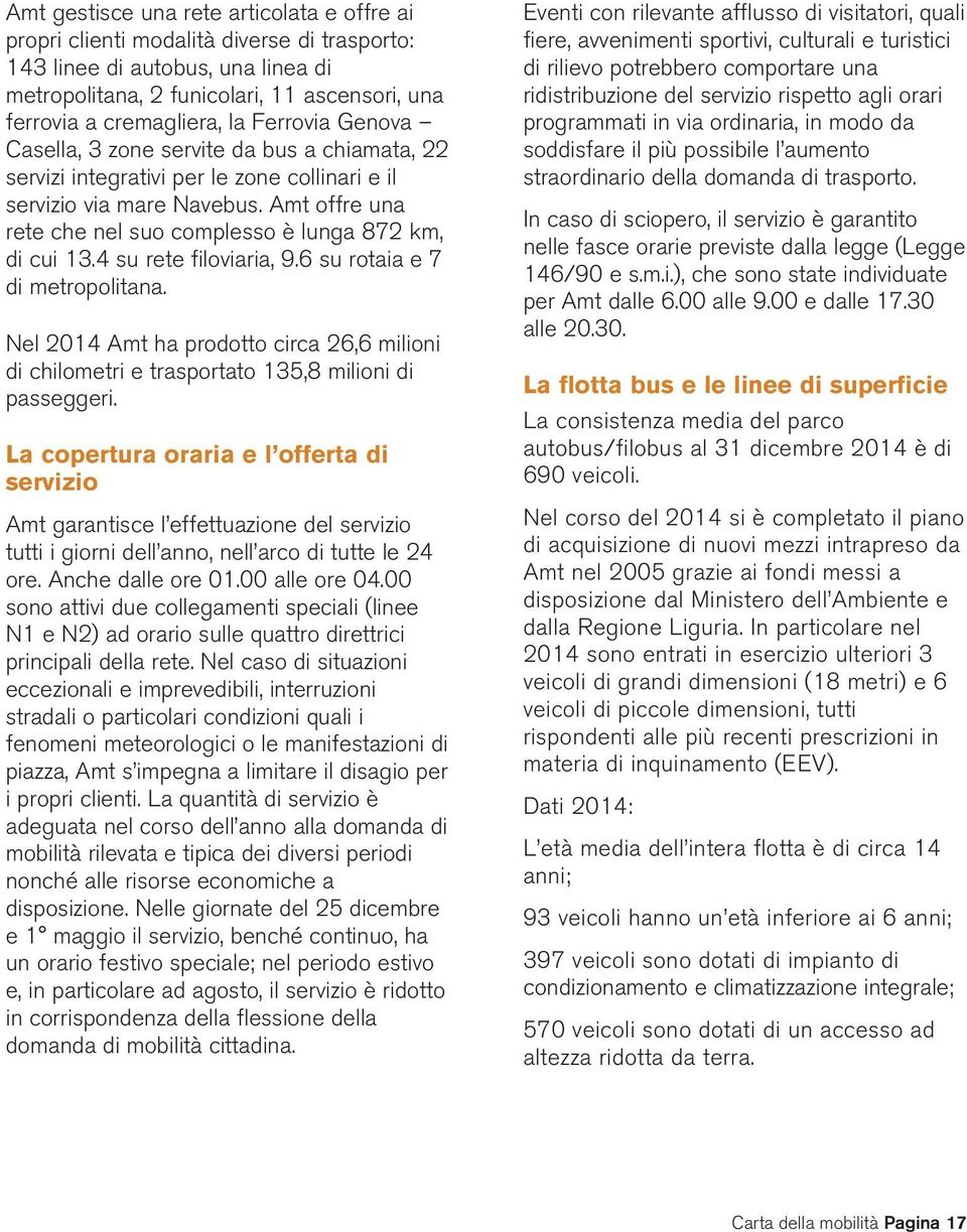 Amt offre una rete che nel suo complesso è lunga 872 km, di cui 13.4 su rete filoviaria, 9.6 su rotaia e 7 di metropolitana.