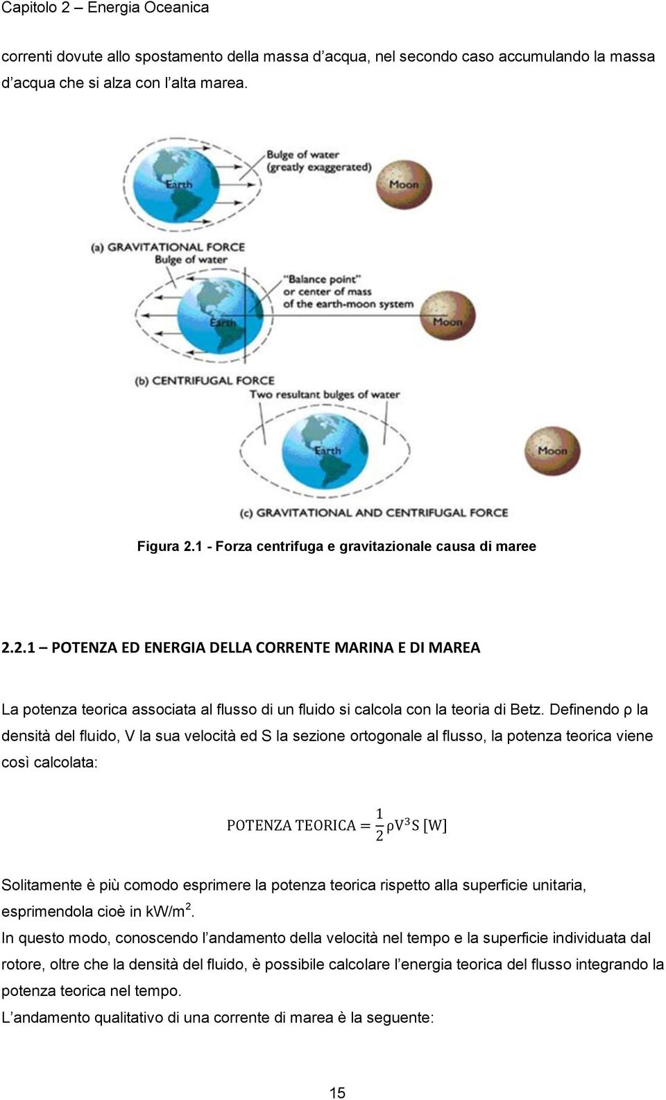 Definendo ρ la densità del fluido, V la sua velocità ed S la sezione ortogonale al flusso, la potenza teorica viene così calcolata: [ ] Solitamente è più comodo esprimere la potenza teorica rispetto