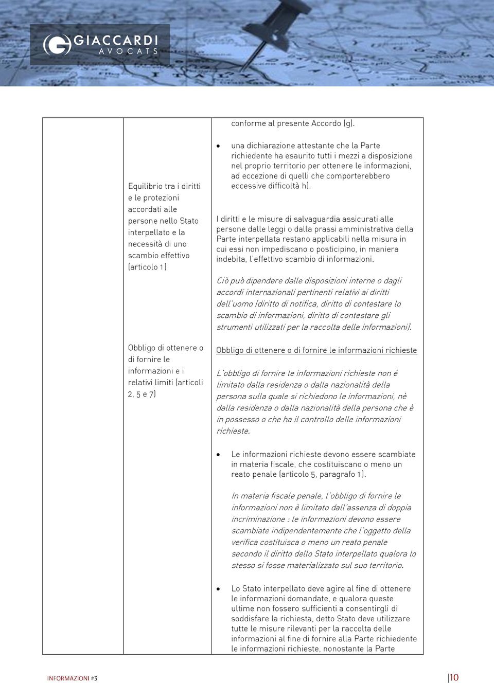 relativi limiti (articoli 2, 5 e 7) una dichiarazione attestante che la Parte richiedente ha esaurito tutti i mezzi a disposizione nel proprio territorio per ottenere le informazioni, ad eccezione di