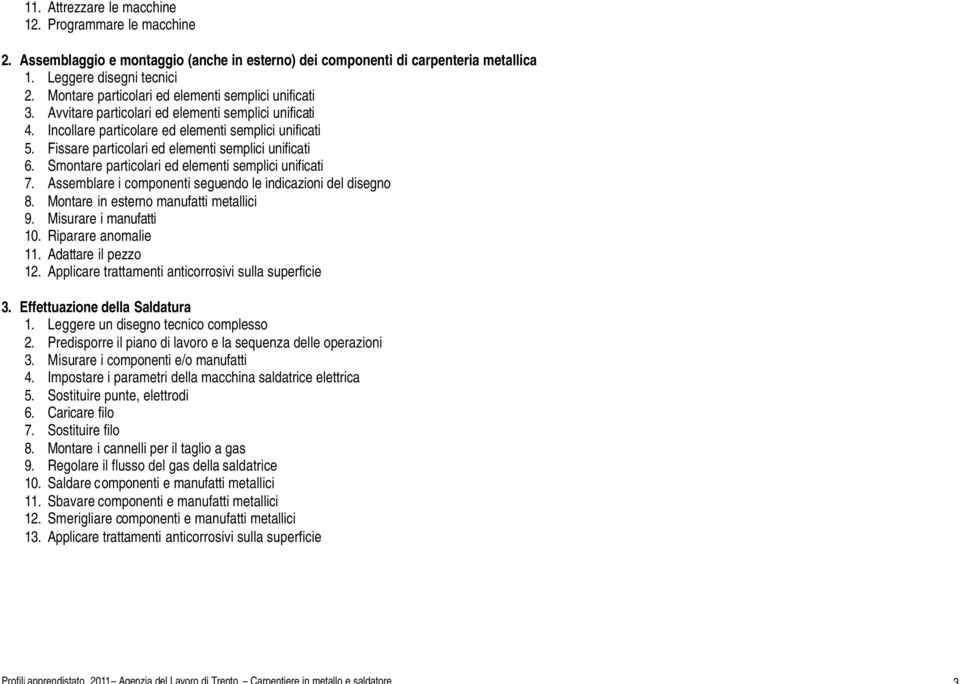 Fissare particolari ed elementi semplici unificati 6. Smontare particolari ed elementi semplici unificati 7. Assemblare i componenti seguendo le indicazioni del disegno 8.