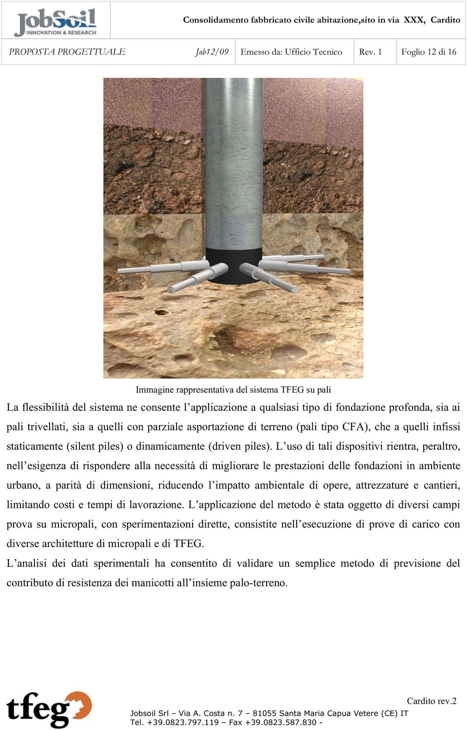 quelli con parziale asportazione di terreno (pali tipo CFA), che a quelli infissi staticamente (silent piles) o dinamicamente (driven piles).