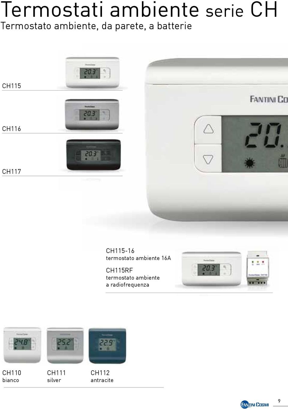 termostato ambiente 16A CH115RF termostato ambiente