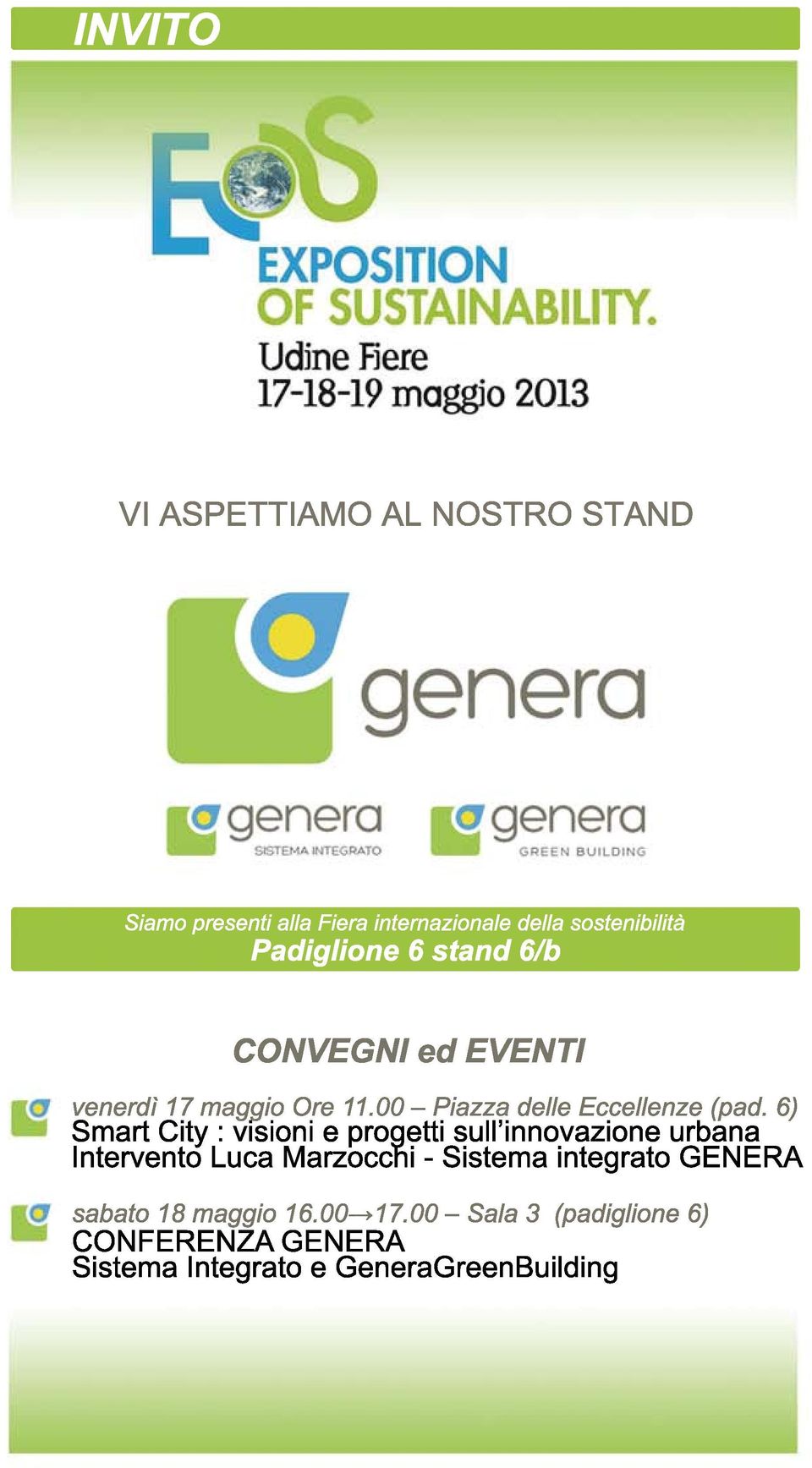 6/b CONVEGNI ed EVENTI sabato 18 maggio 16.00 17.