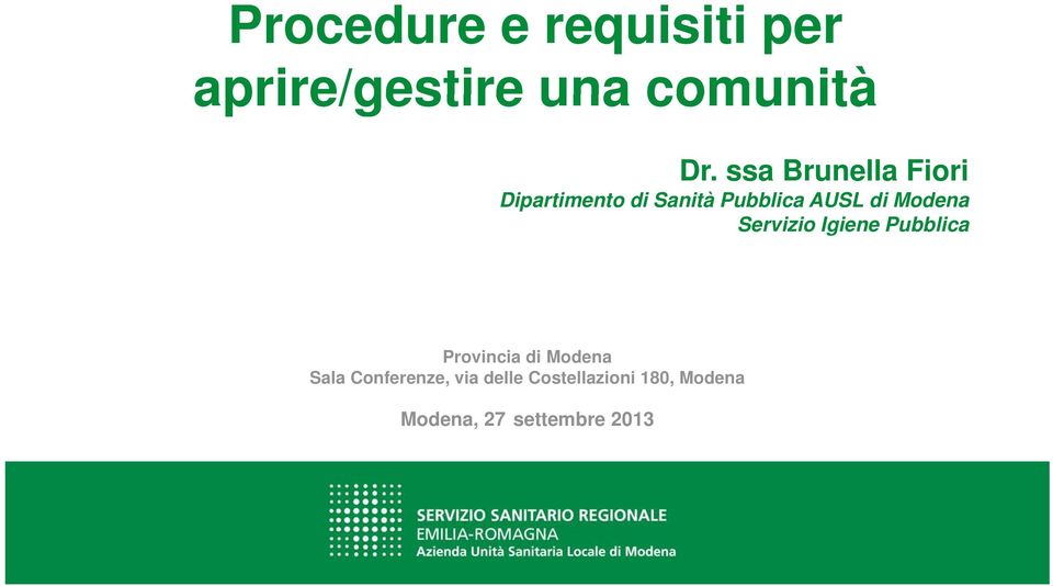 Modena Servizio Igiene Pubblica Provincia di Modena Sala