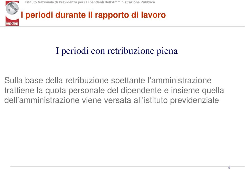 amministrazione trattiene la quota personale del dipendente e