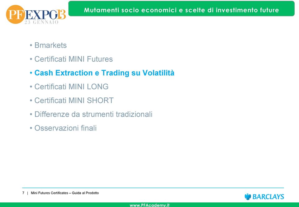 Certificati MINI SHORT Differenze da strumenti