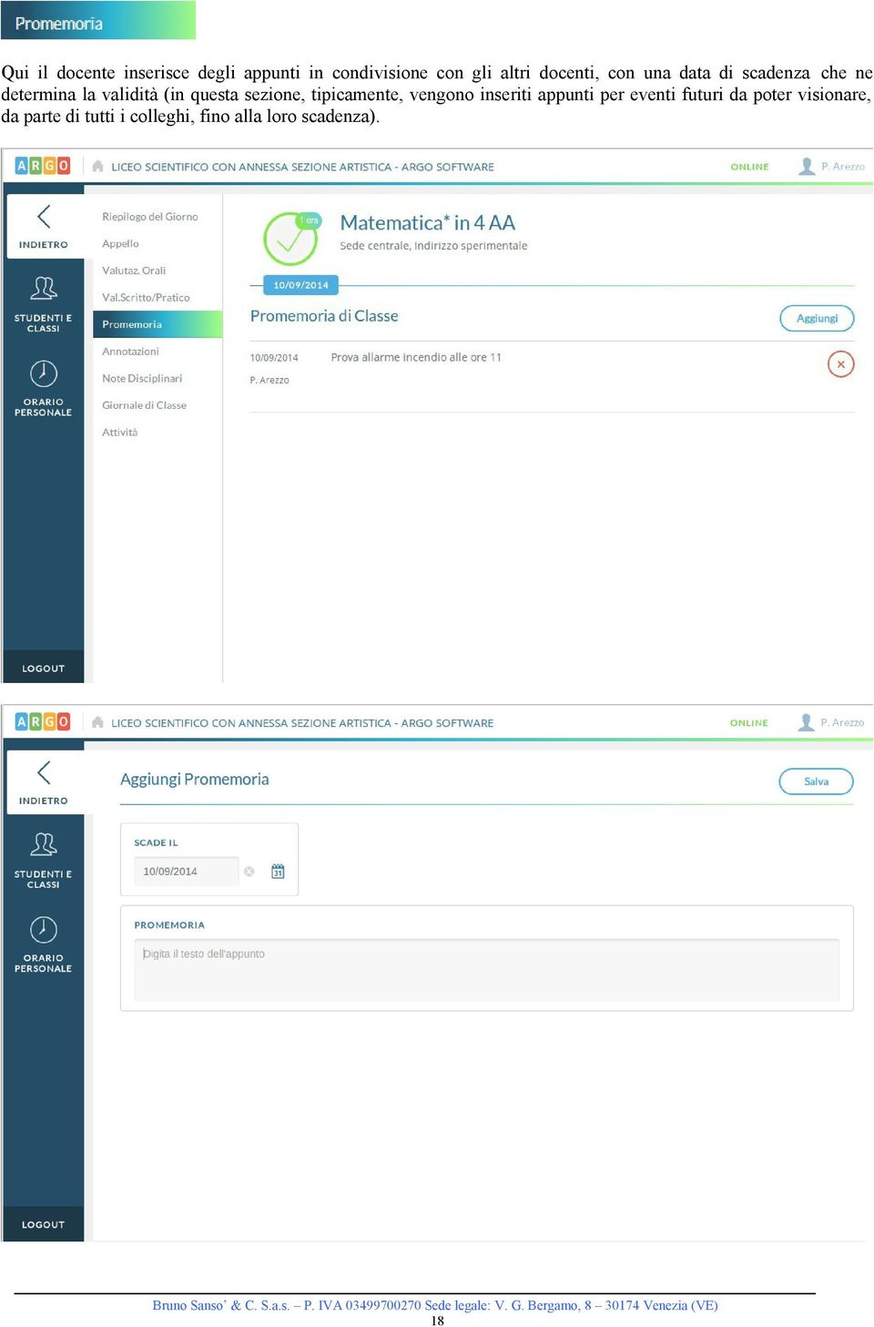 questa sezione, tipicamente, vengono inseriti appunti per eventi futuri