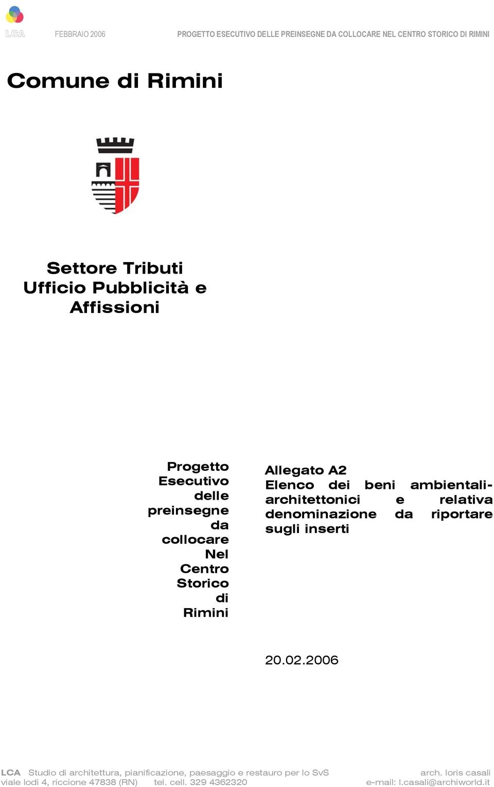 Storico di Rimini Allegato A2 Elenco dei beni