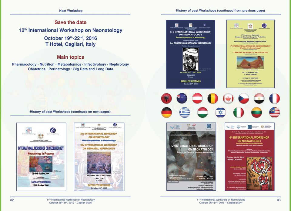 Italy Main topics Pharmacology Nutrition Metabolomics Infectivology Nephrology