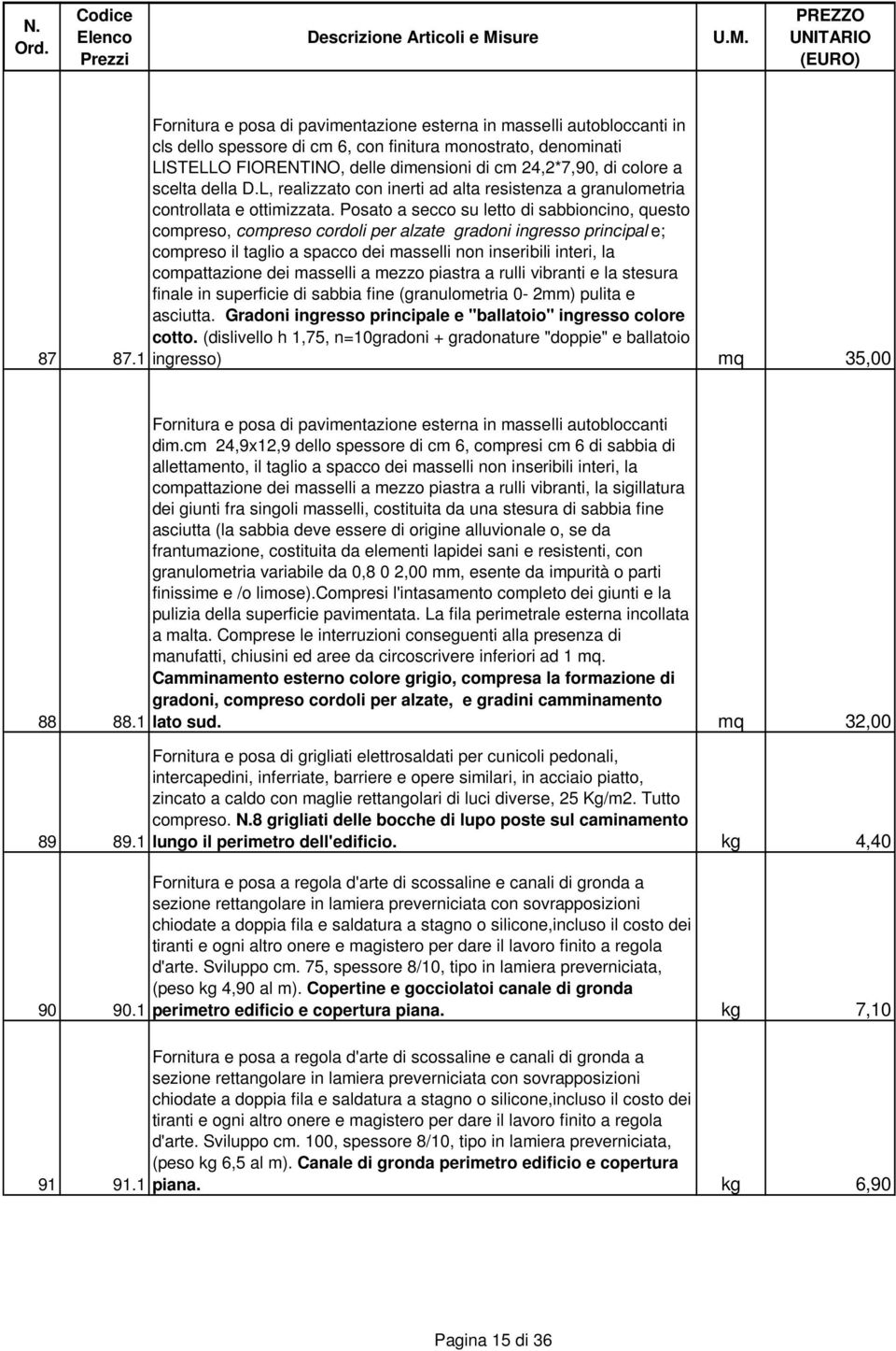 colore a scelta della D.L, realizzato con inerti ad alta resistenza a granulometria controllata e ottimizzata.