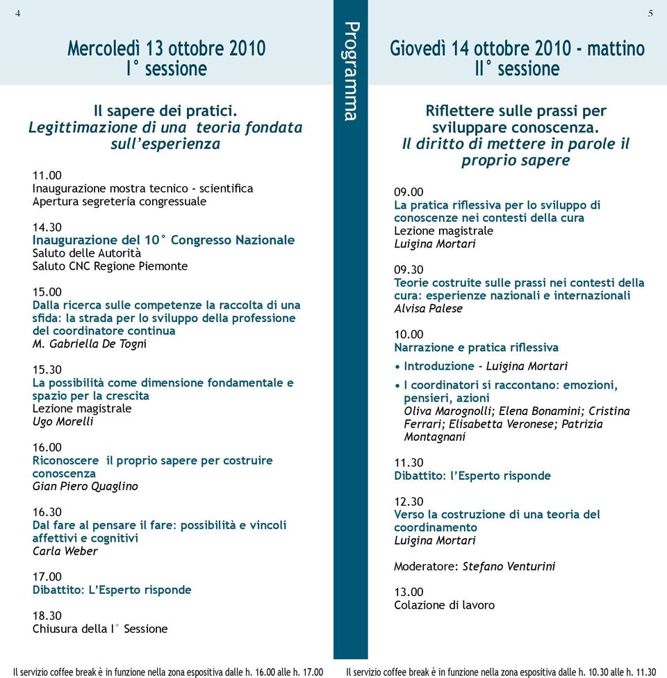 00 Dalla ricerca sulle competenze la raccolta di una sfida: la strada per lo sviluppo della professione del coordinatore continua M. Gabriella De Togni 15.