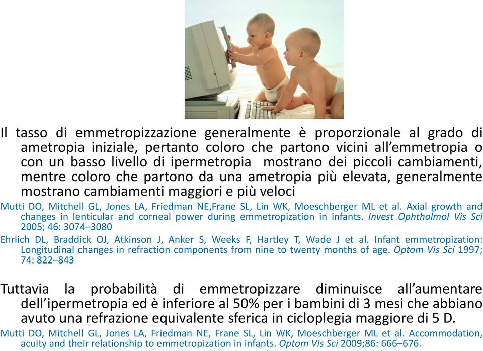 Moeschberger ML et al. Axial growth and changes in lenticular and corneal power during emmetropization in infants.