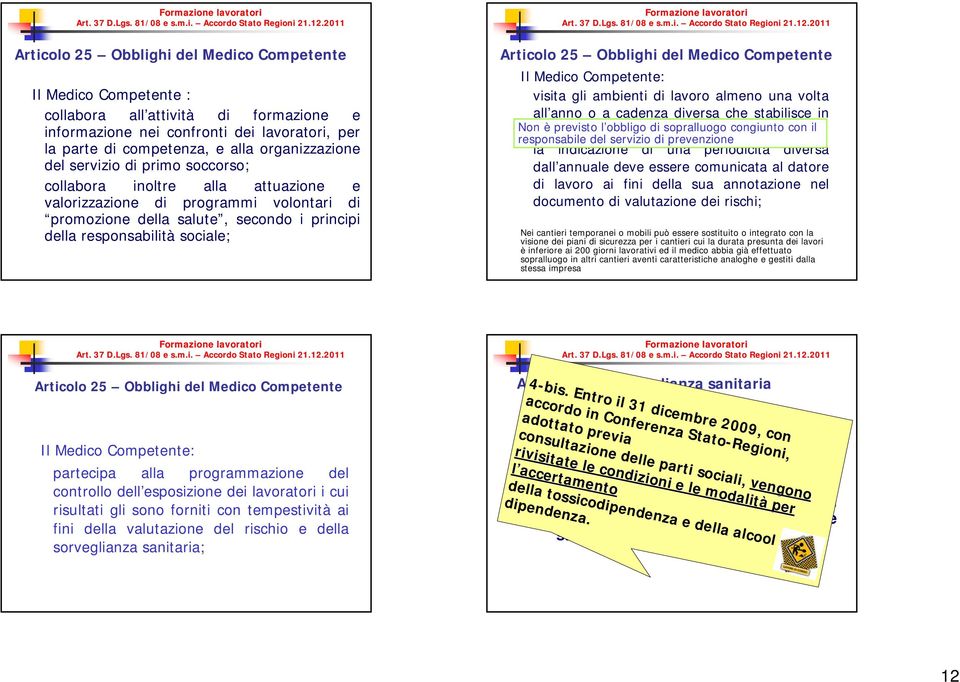 una volta all anno o a cadenza diversa che stabilisce in Non base è previsto alla valutazione l obbligo di sopralluogo dei rischi; congiunto con il responsabile del servizio di prevenzione la