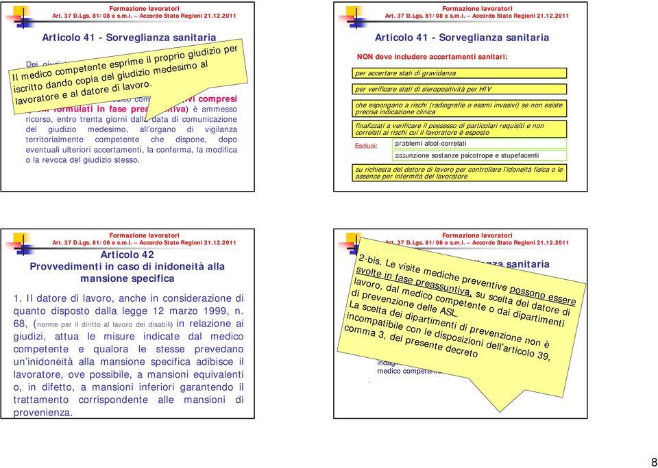 Avverso i giudizi del medico competente (ivi compresi quelli formulati in fase preassuntiva) è ammesso ricorso, entro trenta giorni dalla data di comunicazione del giudizio medesimo, all organo di