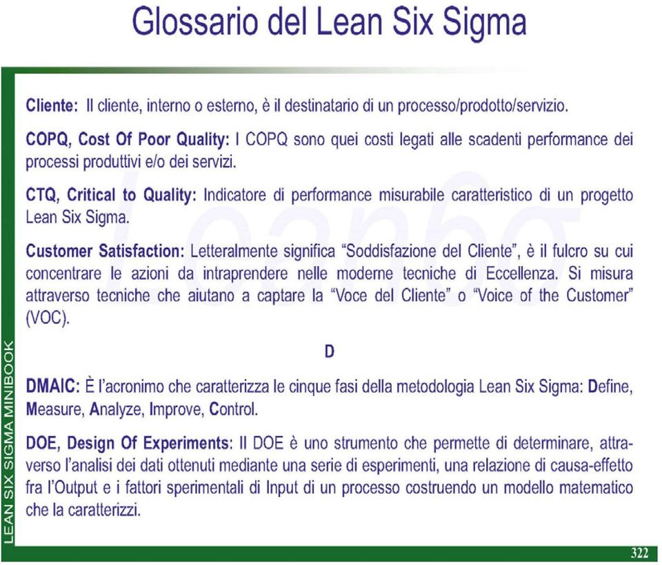 CTQ, Criticai to Quality: Indicatore di performance misurabile caratteristico di un progetto Lean Six Sigma.