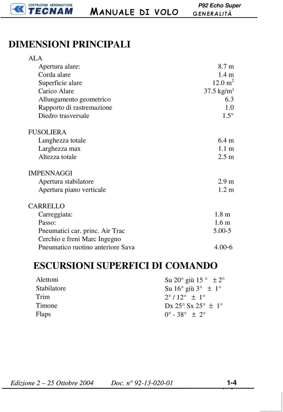 4 m 1.1 m 2.5 m 2.9 m 1.2 m CARRELLO Carreggiata: 1.8 m Passo: 1.6 m Pneumatici car. princ. Air Trac 5.00-5 Cerchio e freni Marc Ingegno Pneumatico ruotino anteriore Sava 4.