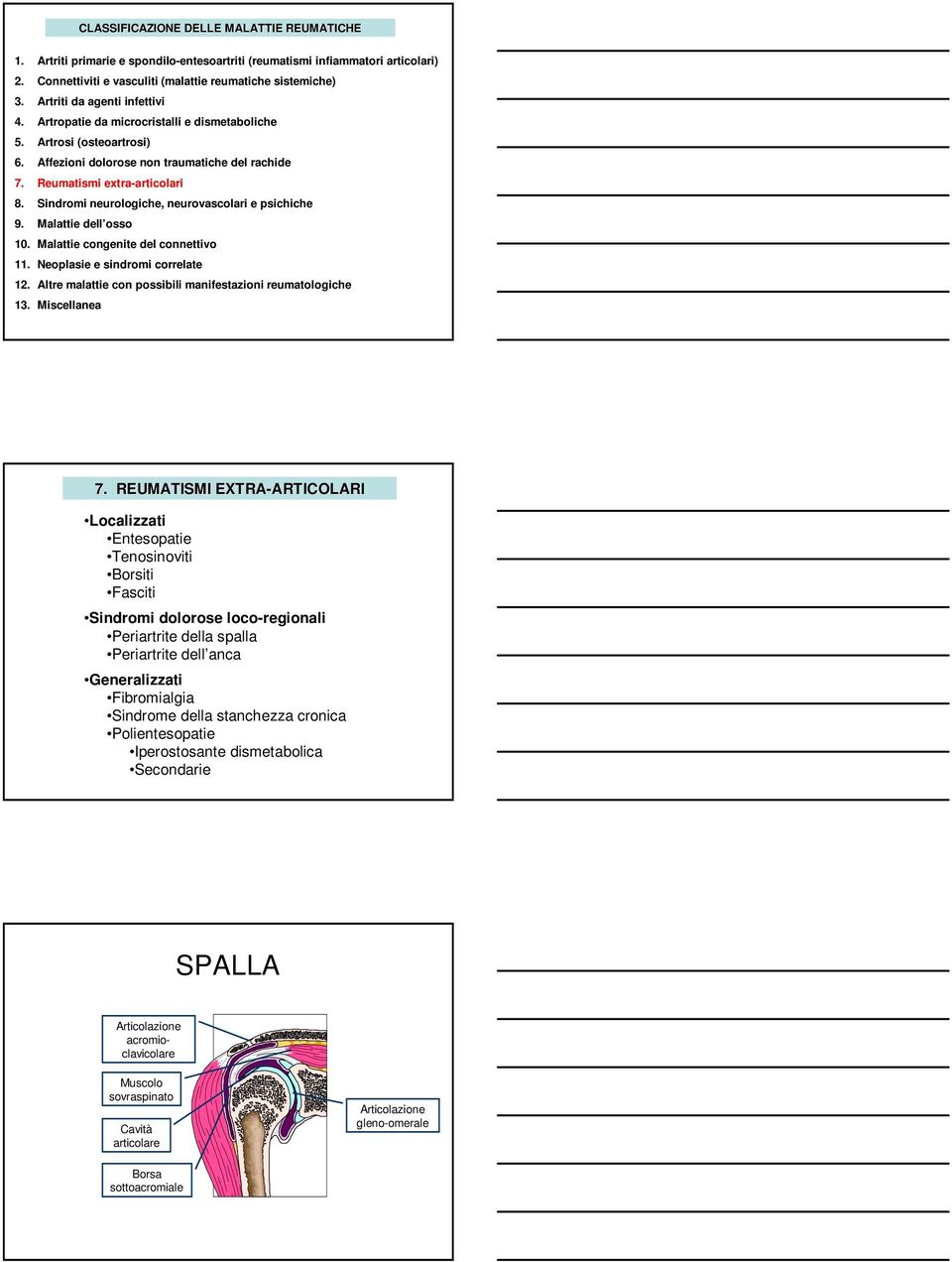 loco-regionali Periartrite della spalla Periartrite dell anca Generalizzati Fibromialgia Sindrome della stanchezza