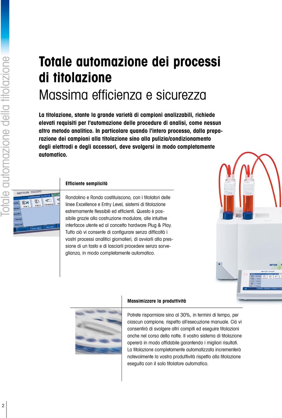 In particolare quando l'intero processo, dalla preparazione dei campioni alla titolazione sino alla pulizia/condizionamento degli elettrodi e degli accessori, deve svolgersi in modo completamente