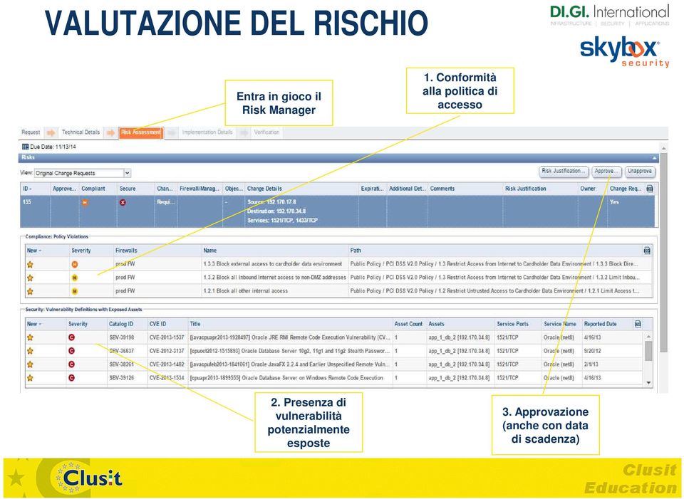 Presenza di vulnerabilità potenzialmente esposte