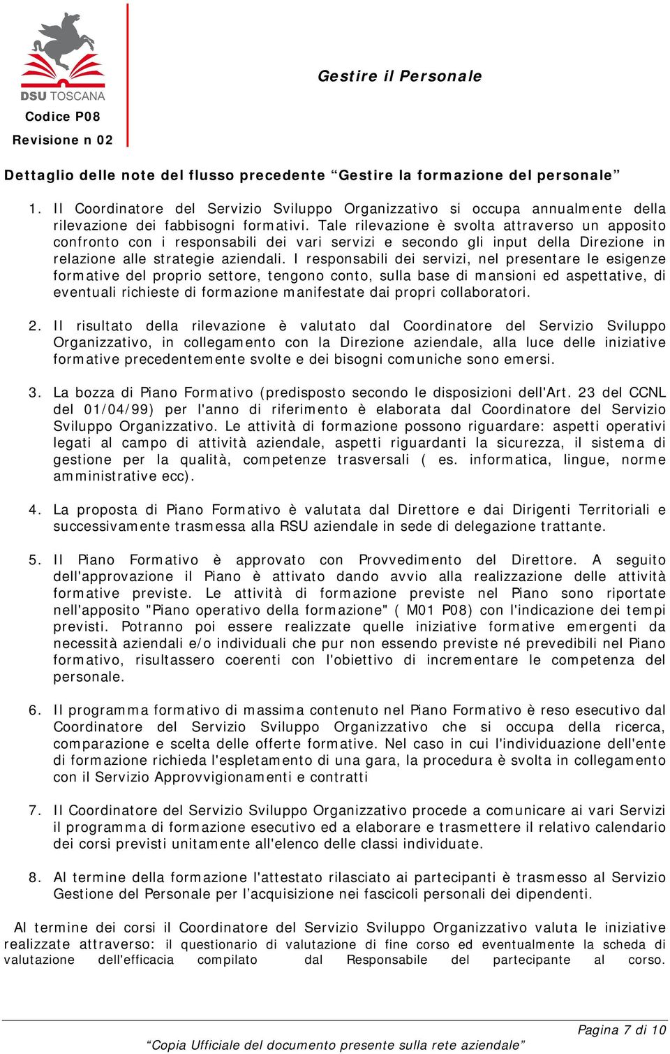 I responsabili dei servizi, nel presentare le esigenze formative del proprio settore, tengono conto, sulla base di mansioni ed aspettative, di eventuali richieste di formazione manifestate dai propri