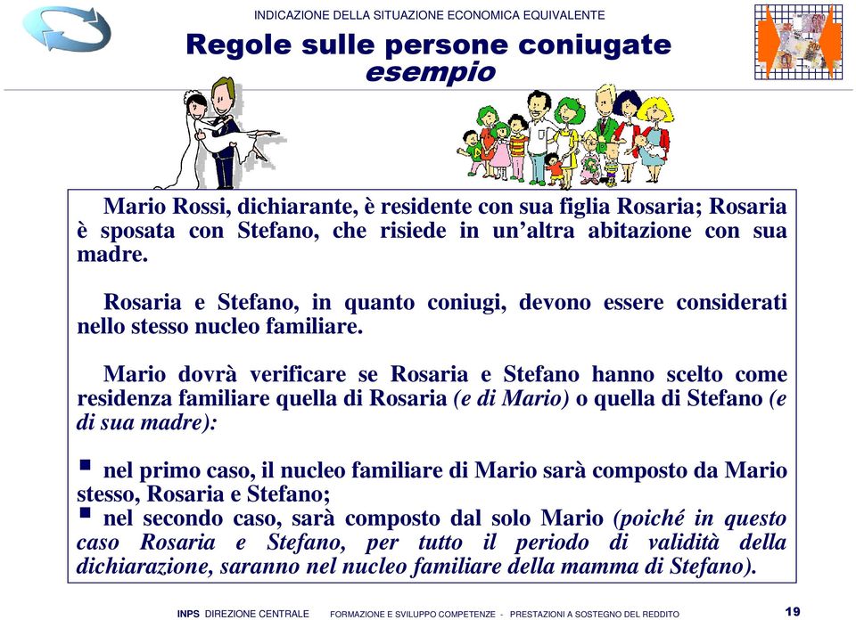 Mario dovrà verificare se Rosaria e Stefano hanno scelto come residenza familiare quella di Rosaria (e di Mario) o quella di Stefano (e di sua madre): nel primo caso, il nucleo