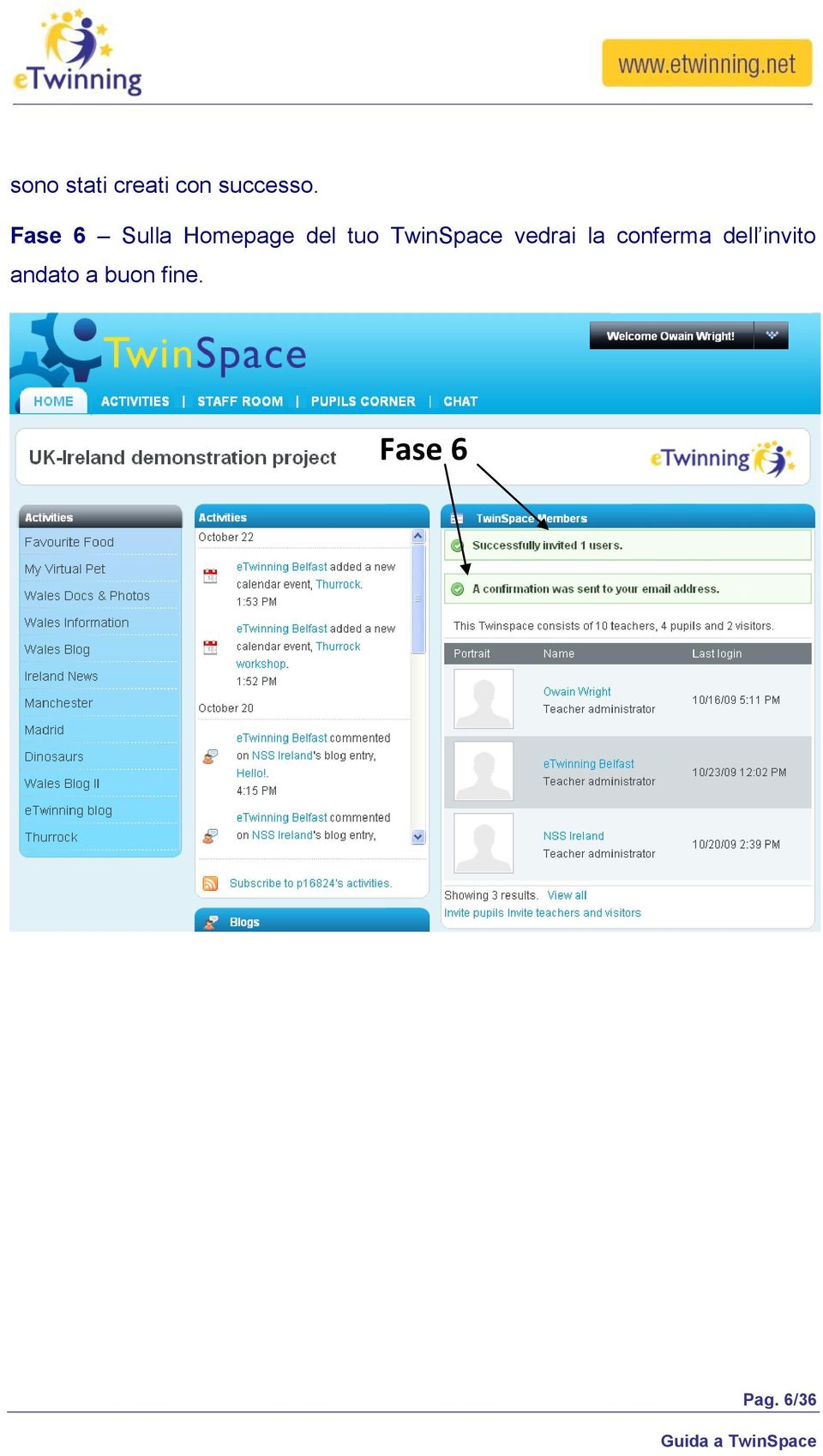 TwinSpace vedrai la conferma dell