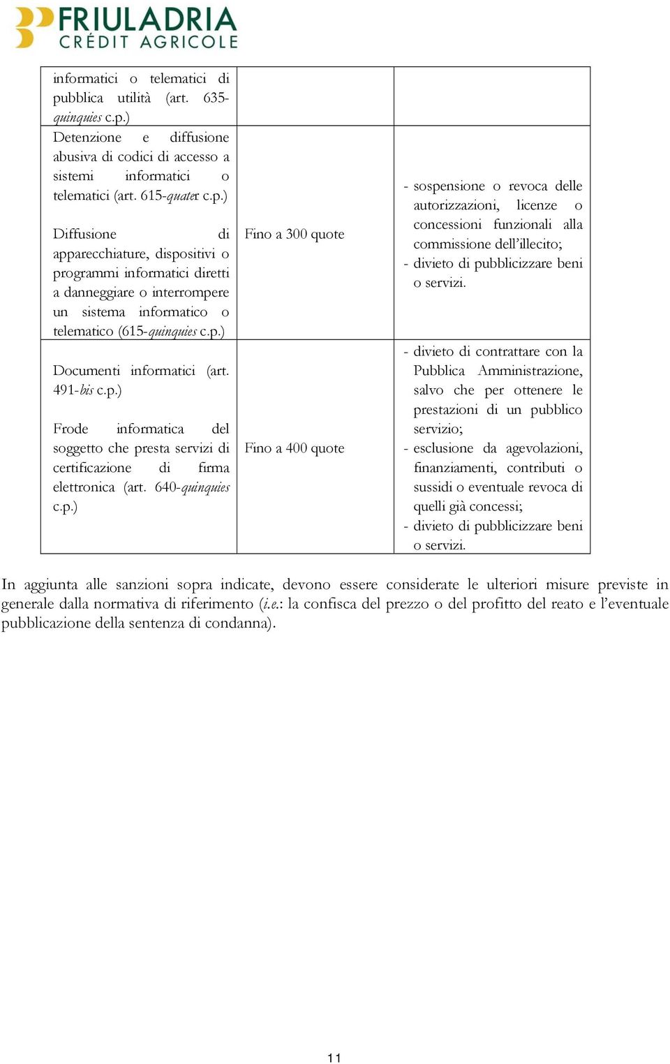 - divieto di contrattare con la Pubblica Amministrazione, salvo che per ottenere le prestazioni di un pubblico servizio; - esclusione da agevolazioni, finanziamenti, contributi o sussidi o eventuale