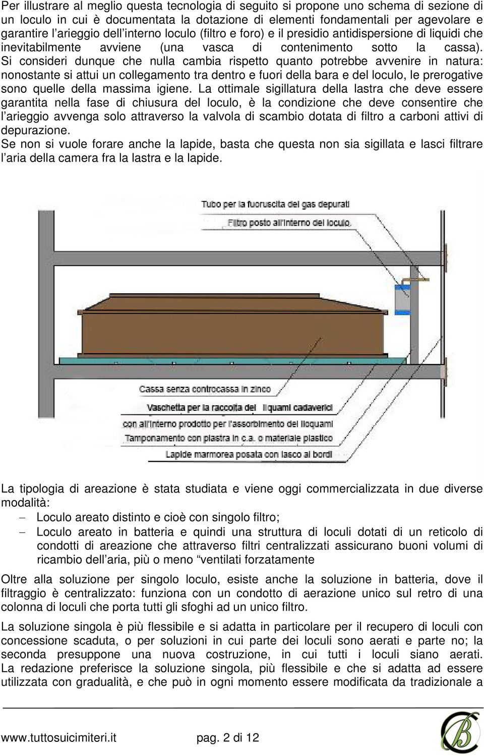 Si consideri dunque che nulla cambia rispetto quanto potrebbe avvenire in natura: nonostante si attui un collegamento tra dentro e fuori della bara e del loculo, le prerogative sono quelle della