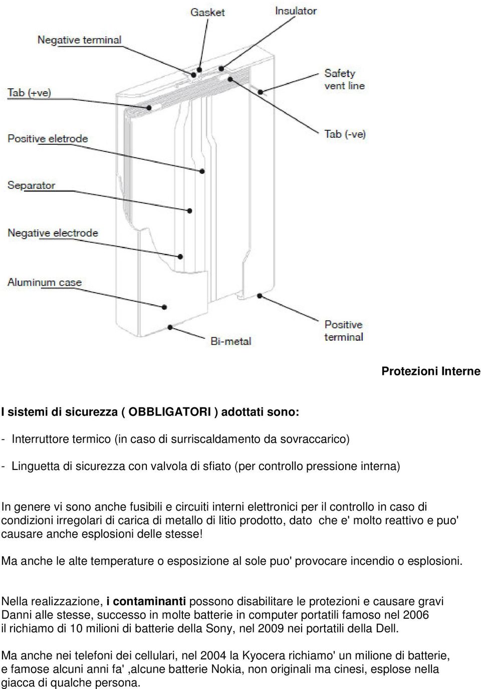 molto reattivo e puo' causare anche esplosioni delle stesse! Ma anche le alte temperature o esposizione al sole puo' provocare incendio o esplosioni.